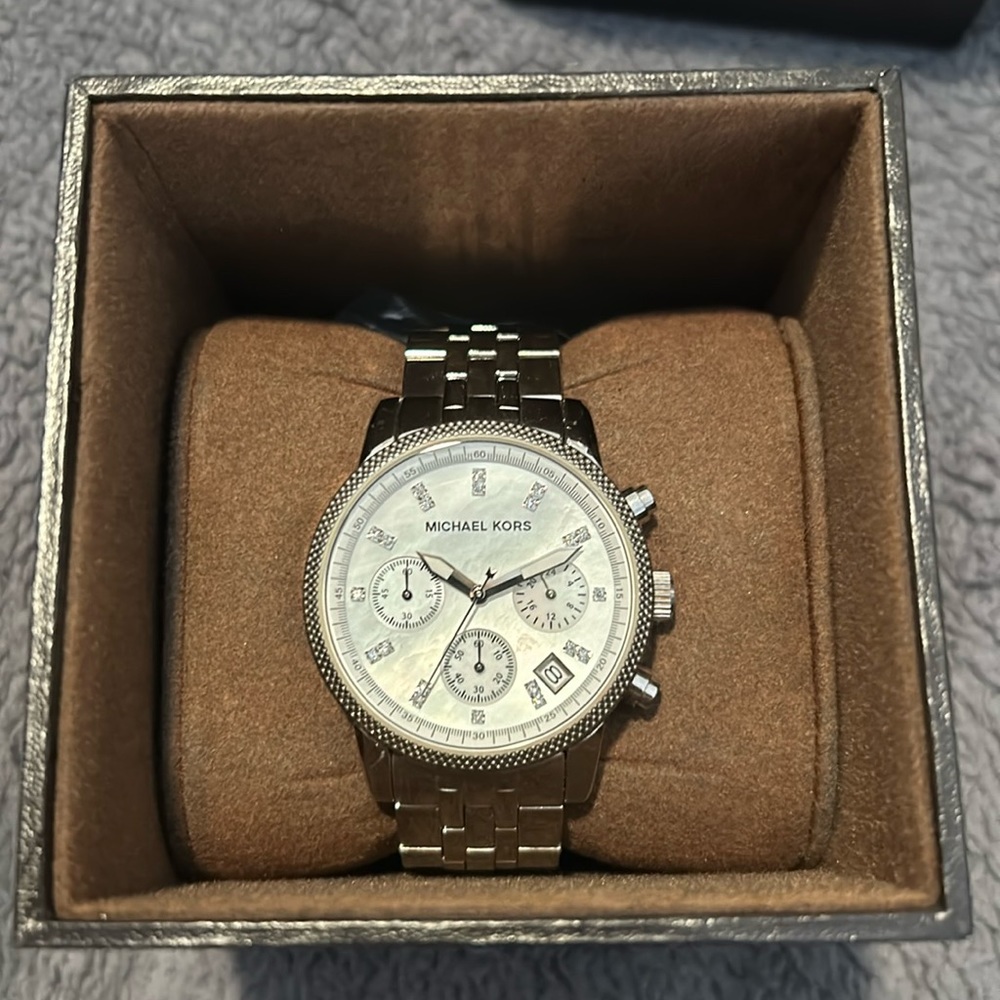 Silver Pearl Face Michael Kors Watch